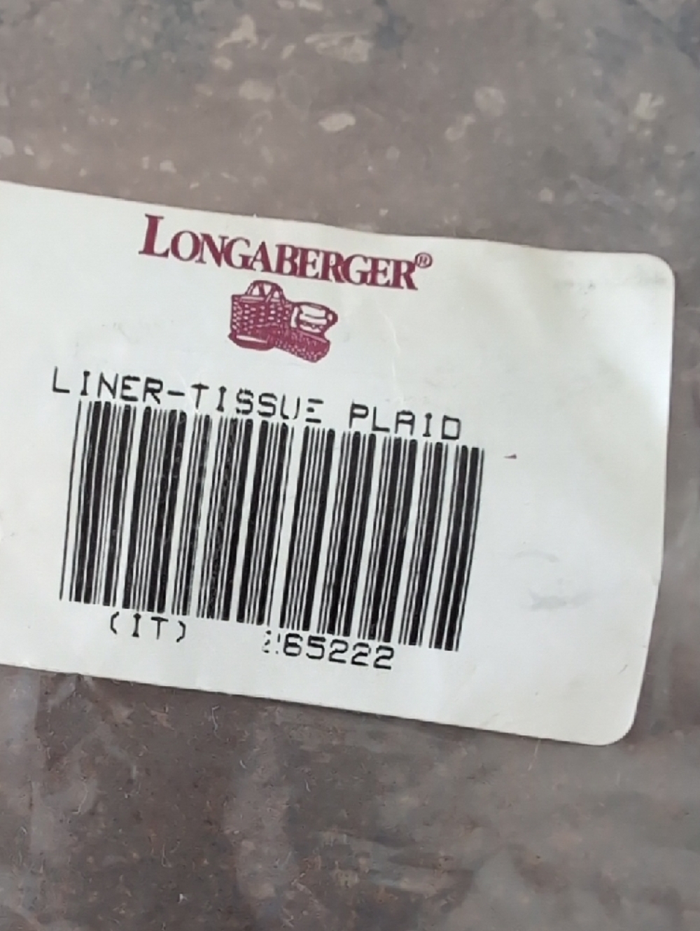Longaberger Tissue Plaid Basket Liner in Red, Green, Cream - Picture 3 of 3